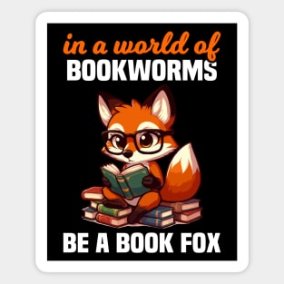 Cute Bookworm For Librarian Assistant Book Lover Magnet